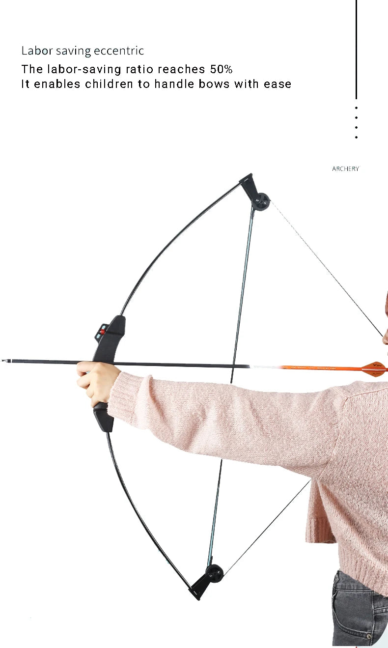 Youth 35inch 18Lbs Archery Compound Bow and Arrow Set for Kid Gift As a Present  to Outdoor Sport  Family Games