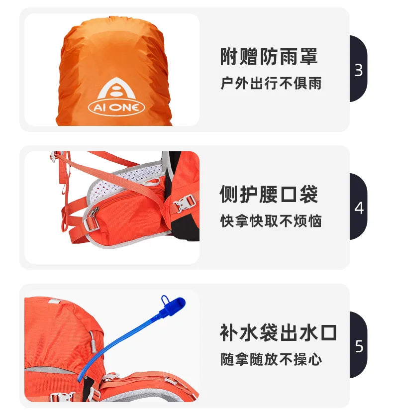 40L Ultralight Hiking Backpack for Men & Women Multi-Purpose Travel Pack | Large Capacity Trekking Camping Climbing Outdoor Gear