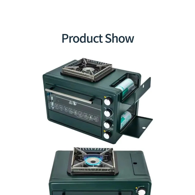 Household Multifunctional Outdoor Gas Pizza Oven Camping Gas Stove 2-in-1 Box Oven Portable Small Baking Oven