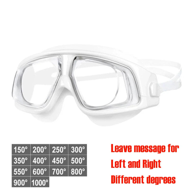 Queshark Men Women Adult -1.5 To -10.0 Myopia Swim Eyewear Silicone  Anti Fog Swimming Goggles Custom Different  Left Right Eyes