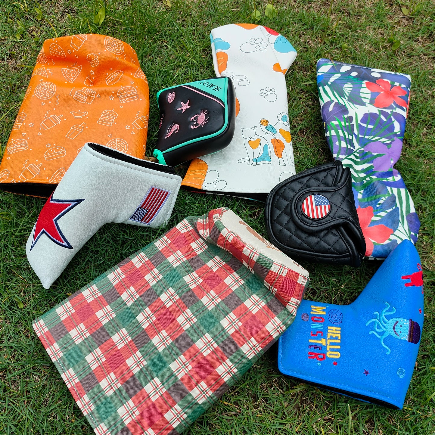 Golf Headcovers 1 Driver Covers Polyester Golf Club Head Cover Waterproof Black Velvet Lining Printing Accessories Soft Durable