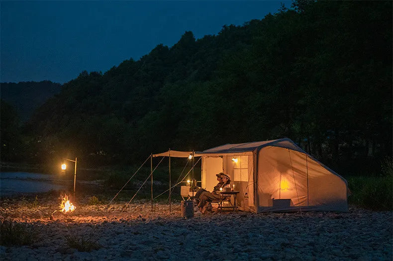 Naturehike Air Cabin Tent Inflatable Wall Camping Tent for 2-4 Person Family Group Travel Camping House Two Rooms Aluminum Alloy