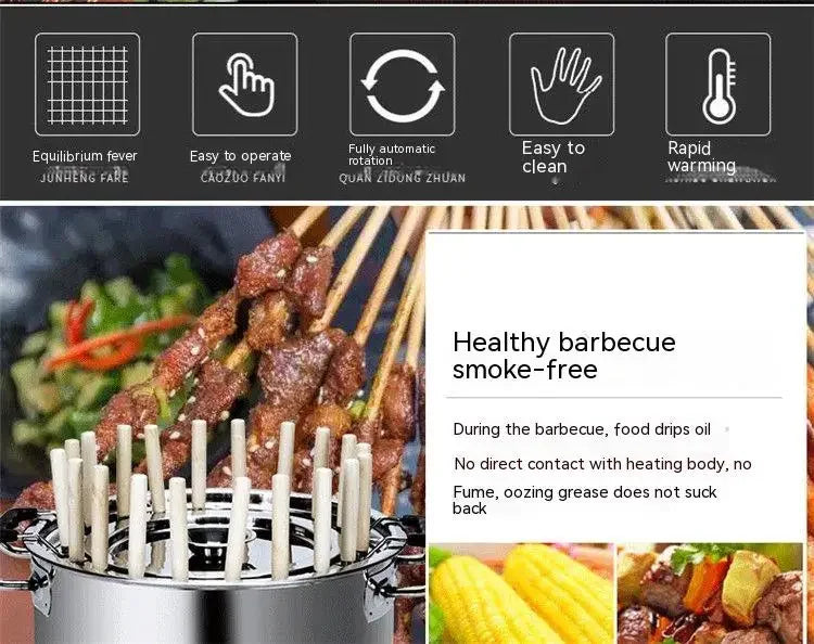 Smokeless Barbecue oven Household Charcoal indoor Barbecue Artifact Outdoor Stainless steel Barbecue oven Roast chicken oven Han