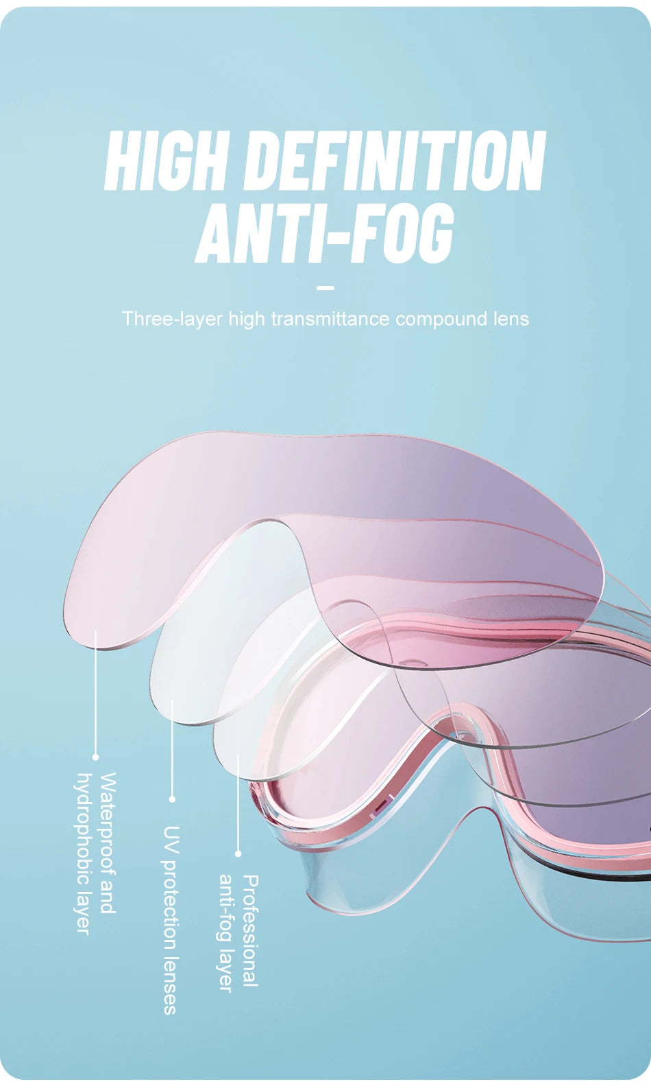 Big Frame Professional Swimming Waterproof Food Grade Silicone Glasses Swim Eyewear Anti-Fog UV Adult Men Women Diving Goggles