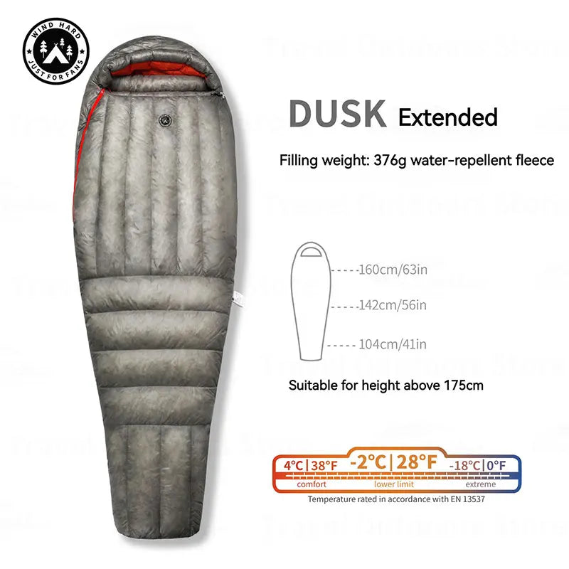 AEGISMAX Dusk Ultralight Down Sleeping Bag 4℃-2℃ 800FP Waterproof Outdoor Hiking iFlex 7D Nylon Mummy Down Tourist Sleeping Bag