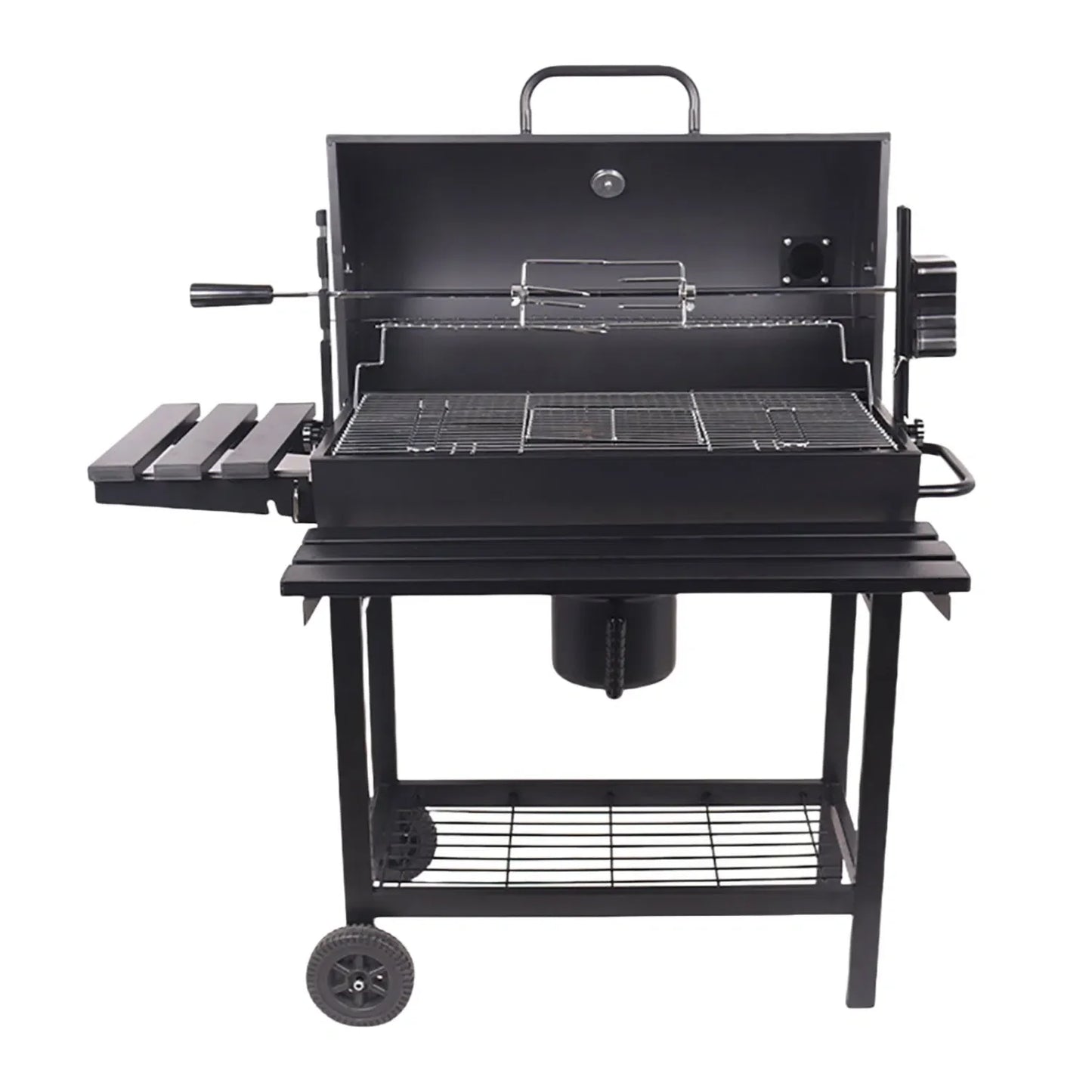 Portable Oil Drum Barrelbackyard Charcoal, Barbeque BBQ Grills Equipped with Electric Rotating Grilling Bracket