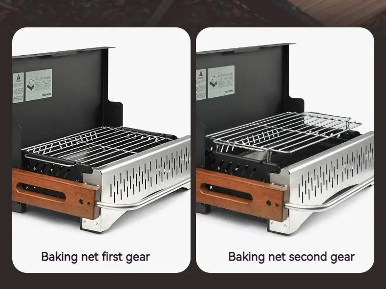 Naturehike Outdoor Portable Folding BBQ Grill Camping Enamel Charcoal Stove Ultralight Travel Picnic 4-8 Person Barbecue Stove