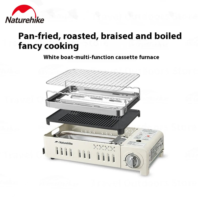 Naturehike Camping GAS Stove 2200W Multi-function Ultralight Portable Outdoor Picnic Stove With Grill Frying Pan Storage Bag