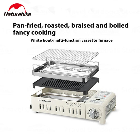 Naturehike Camping GAS Stove 2200W Multi-function Ultralight Portable Outdoor Picnic Stove With Grill Frying Pan Storage Bag