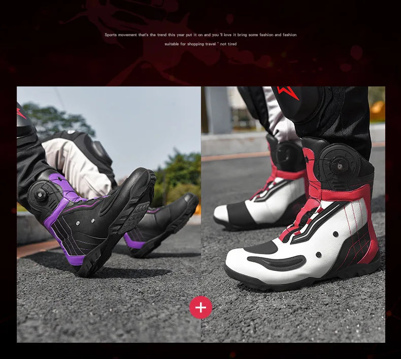 Motorcycle Men Boots Racing Shoes Riding Breathable Soft Boots Durable Off-road Motorbike Anti-kick protection Black Equipment