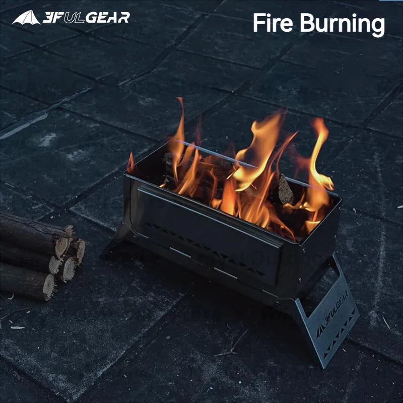 3F UL GEAR Camping Folding Firewood Stove All-In-One Style Tabletop BBQ Furnace 2.2kg Ultralight Outdoor Cooking Equipment Oven