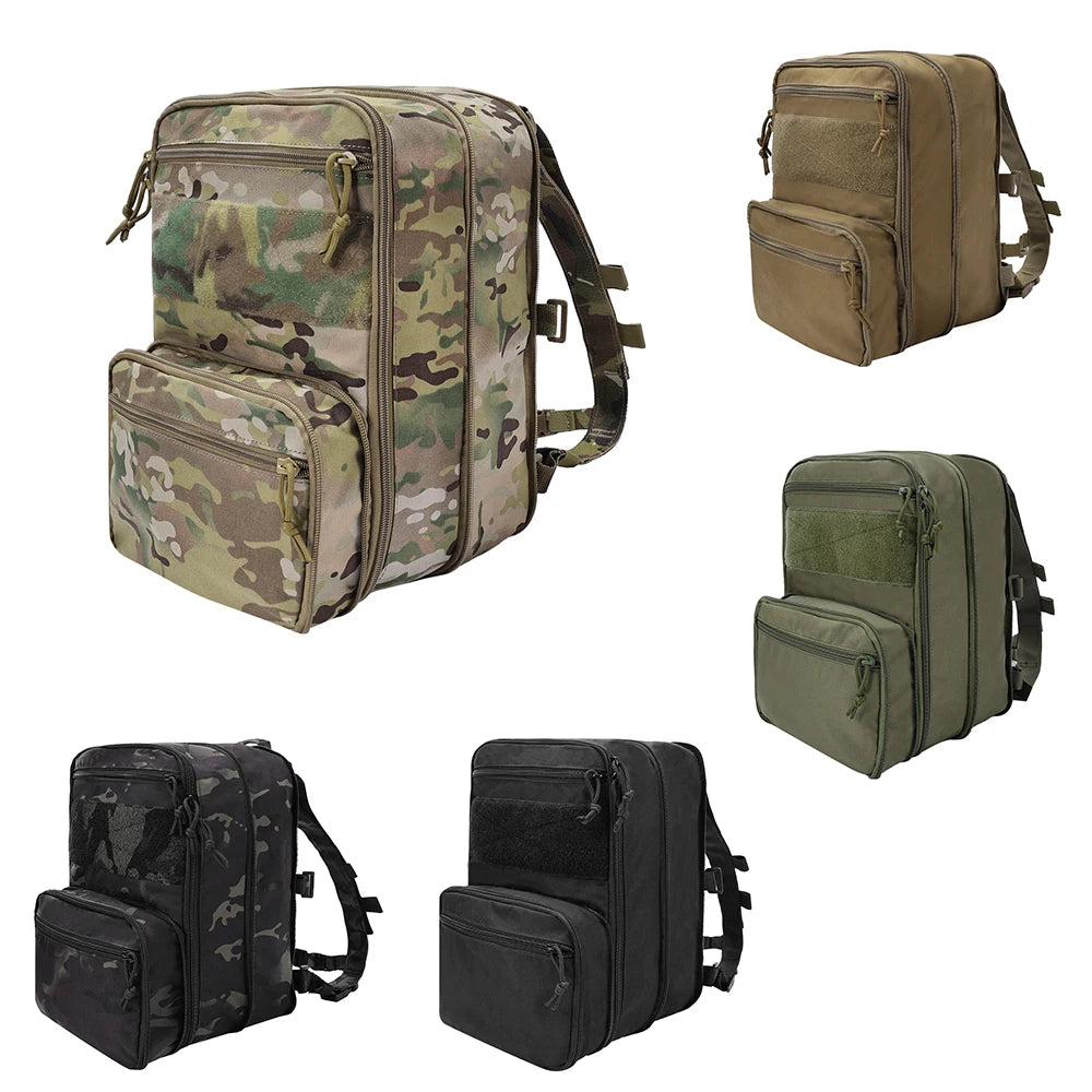 500D Nylon Tactical Flatpack D3 Backpack Hydration Carrier Expansible Molle Pouch Airsoft Multipurpose Vest Assault Travel Bag