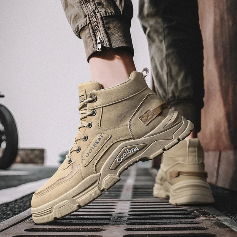 2024 Men's Boots Casual Shoes Winter Leather Designer Luxury Ankle Boots Platform Work Safety Shoe Sports Shoes Men's Boot Botas