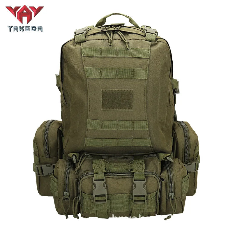 YAKEDA Tactical Backpack Outdoor Mountaineering Tactical Bag Sports Men and Women Large Capacity Wear-resistant Picnic Camping