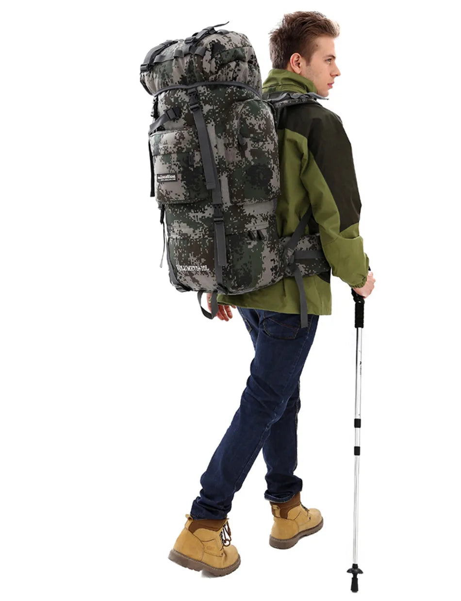 85L Hiking Bag Large Capacity Military Tactical Backpack Outdoor 900D Waterproof Wear-resistant Camping Travel Luggage Rucksack