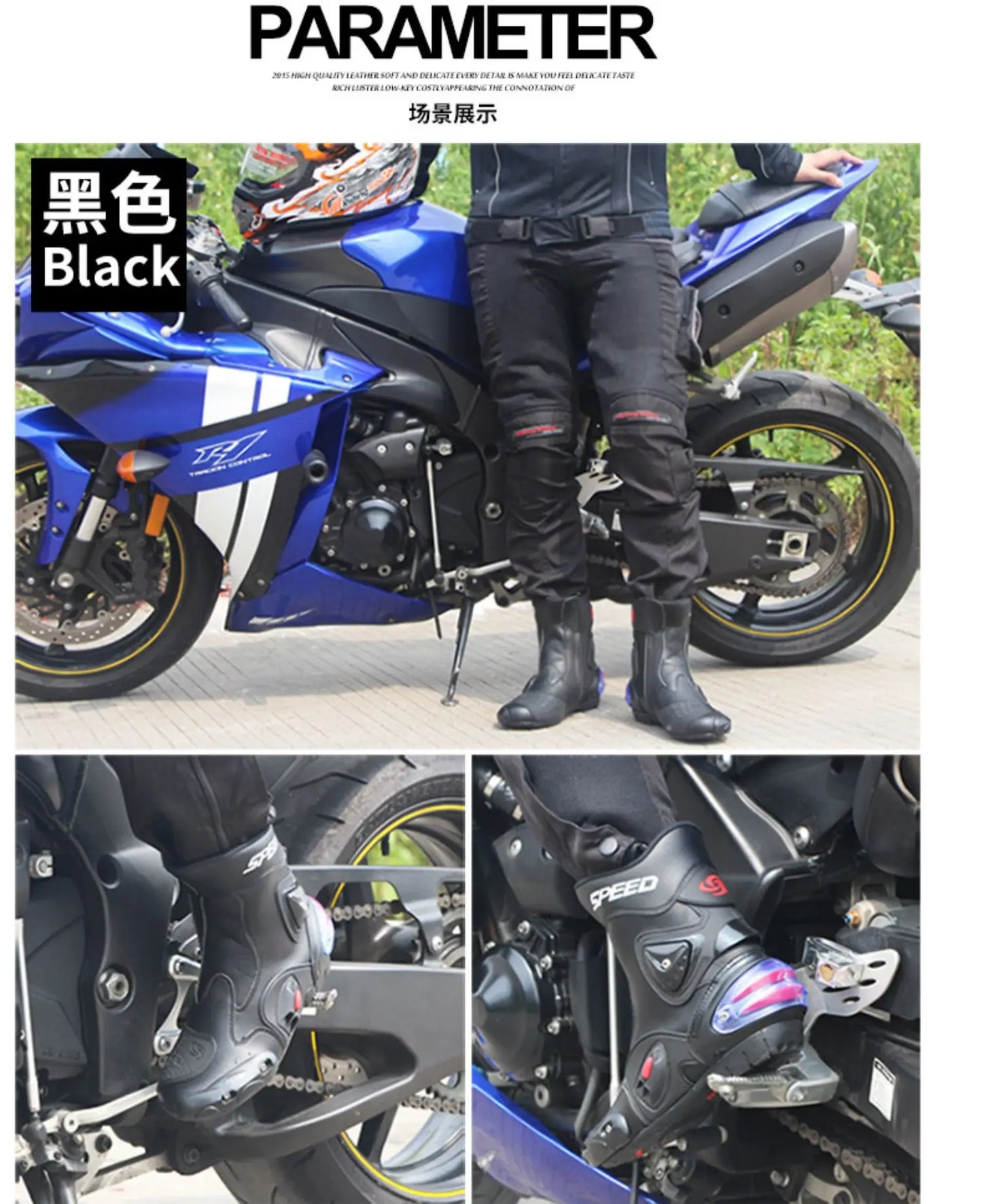 Motorcycle Boots Feet Protection High-Speed Pro-Biker Microfiber Men's Boats Moto Motorbike Race Boot Breathable Anti-fall Shoes