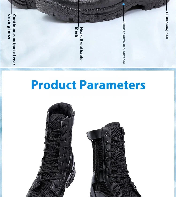 Summer ultra-light combat boots comfortable mesh shoes mountaineering boots men women high-top training boots security shoes