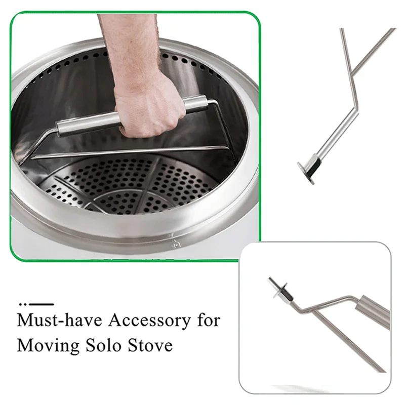 ABUL-2X For Solo Stove Bonfire Fire Pit Handle Accessory Great Portable Camping Outdoor Fire Pit Tool For Camp Equipment