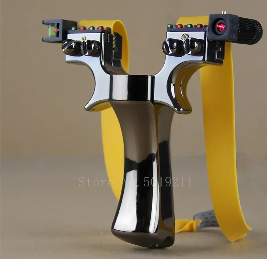 Powerful Laser Slingsshot Upgrade Outdoor Shooting Catapult Double Screw Quick Pressure Rubber Band Hunting Slingshot