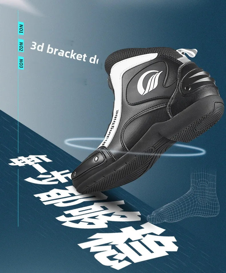 Motorcycle Cycling Shoes with Lock Motorcycle Boots Mountain Bike Racing Fall-proof Summer Waterproof Breathable Casual Boots