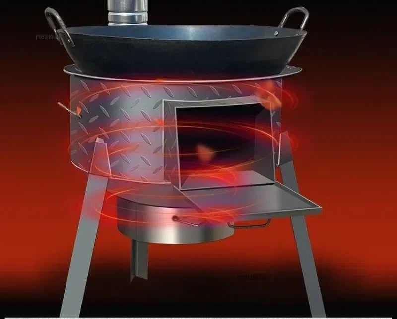 Chimeneas Camping Fire Pit Outdoor Grill Stand Camping Stove Heating Wood Fire Stove Household Rural Portable Brazier Stove