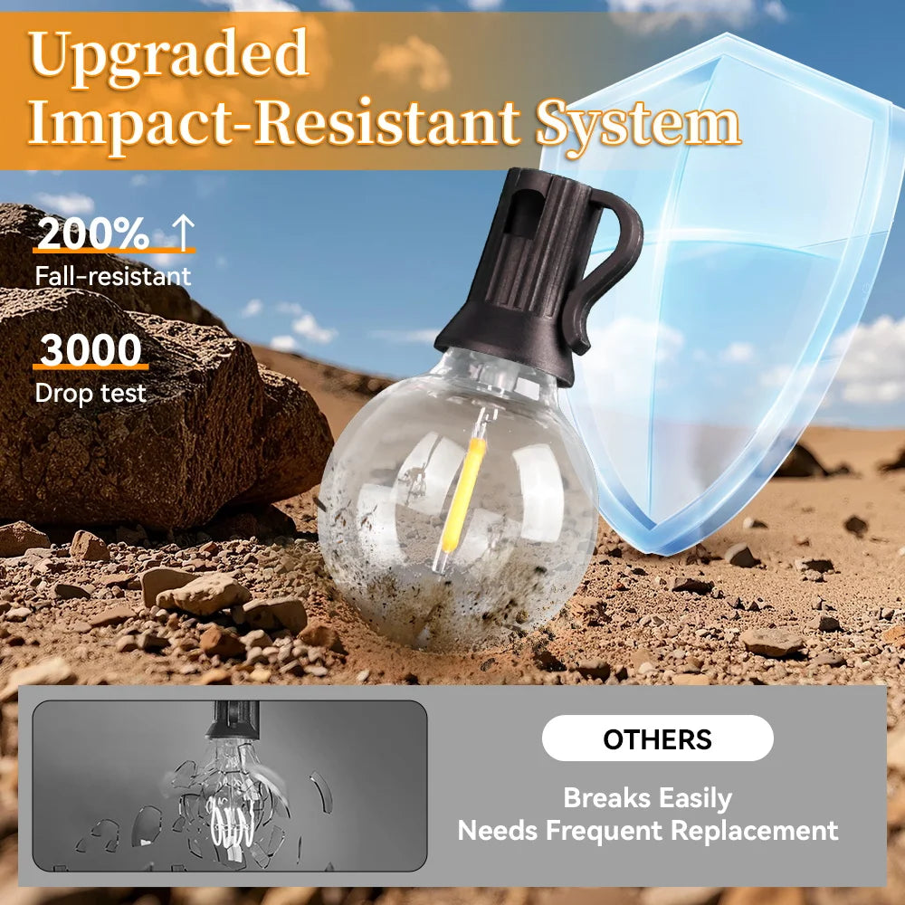 LED Solar String Lamp Waterproof Garden Lights Outdoor Remote Control Solar Camping Tent Lighting for Party Backyard Decorative