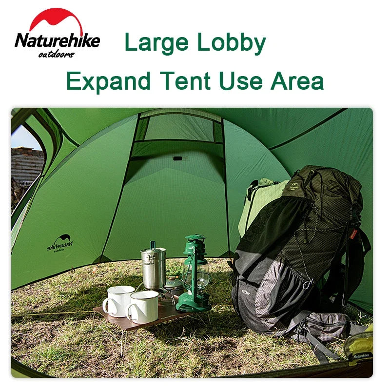 Naturehike-Ultralight Opalus Tunnel Double Tent, Outdoor Camping, Hiking, 2, 3, 4 Persons