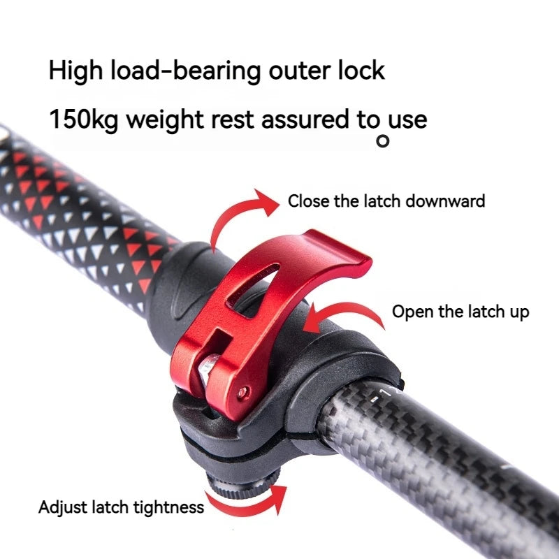 Naturehike Trekking Pole 2pcs 62-135cm 3Sections Carbon Fiber Telescopic Walking Stick Outdoor Hiking Canes Ultralight Climbing