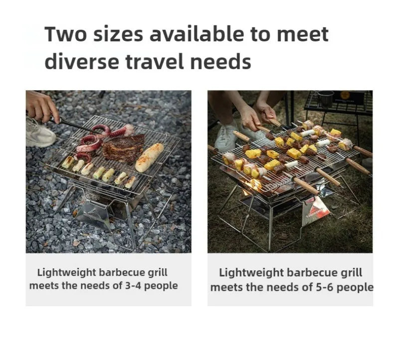 Outdoor Folding Stove Portable Stainless Steel Lightweight Barbecue Grill Picnic Stove Convenient Versatile Camping Supplies