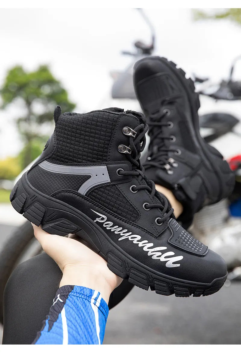 Motorcycle Boots for Man 2025 New Breathable Motocross Riding Boot Men's Motos Protective Shoes Motorbike Anticollision Shoes