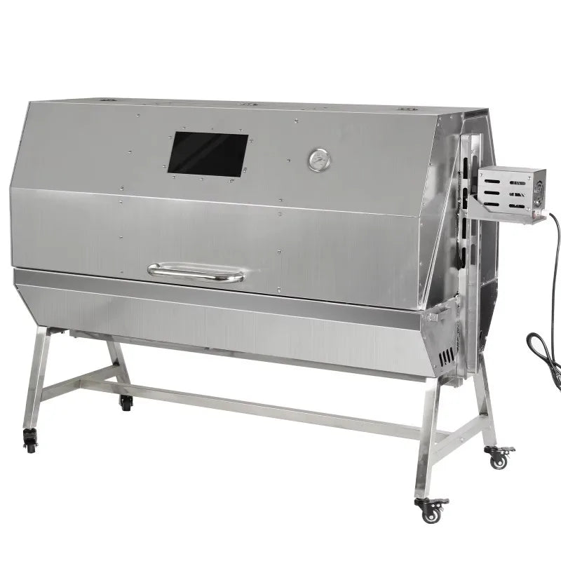 Electric Commercial Charcoal BBQ,Barbecue Grill Outdoor Stainless Steel Charcoal BBQ with Cover