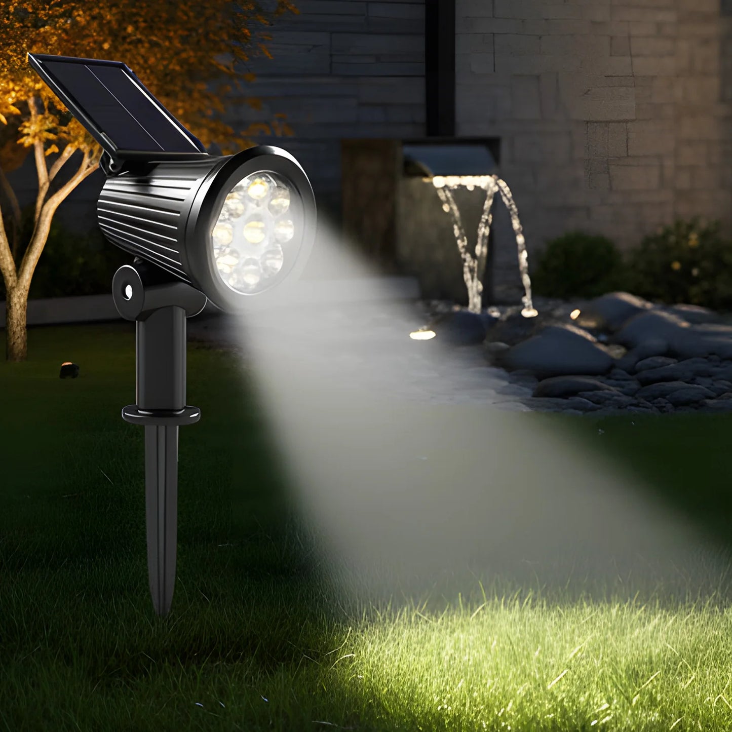 9 LED Solar Lamps Spotlights Outdoor Garden Backyard Waterproof Brightness Adjustable Spot Lights Driveway Lawn Decor Lighting