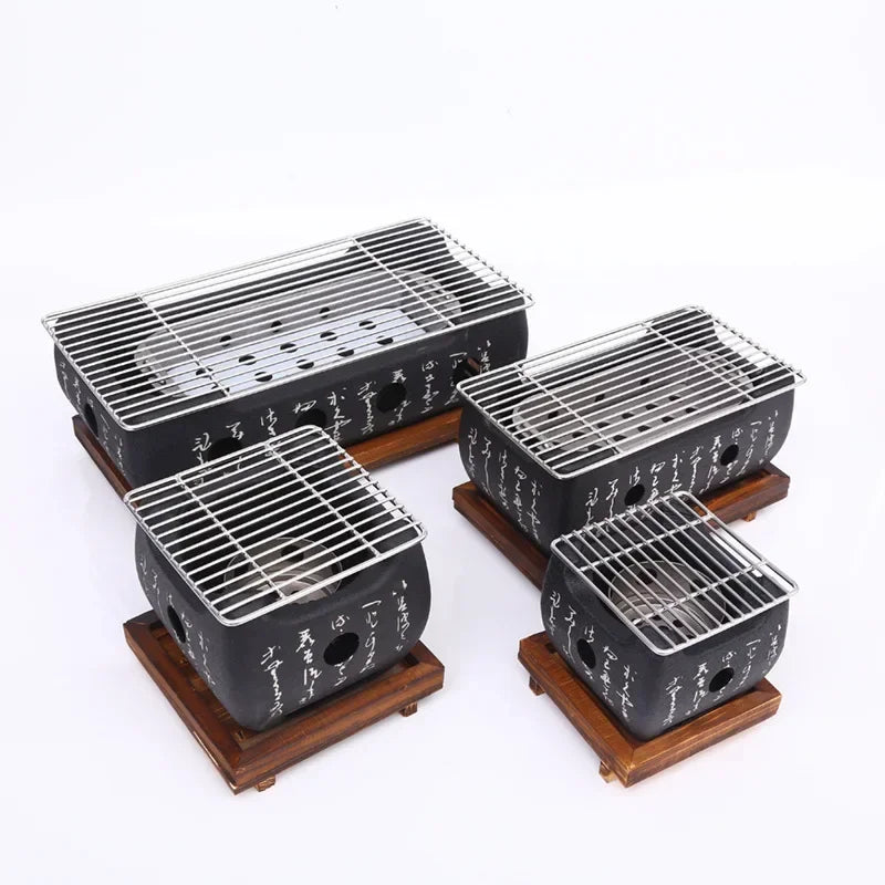 Portable Japanese Charcoal Grill Korean Barbecue grill Aluminium Alloy Alcohol Stove Carbon Cooking Furnace BBQ Tools