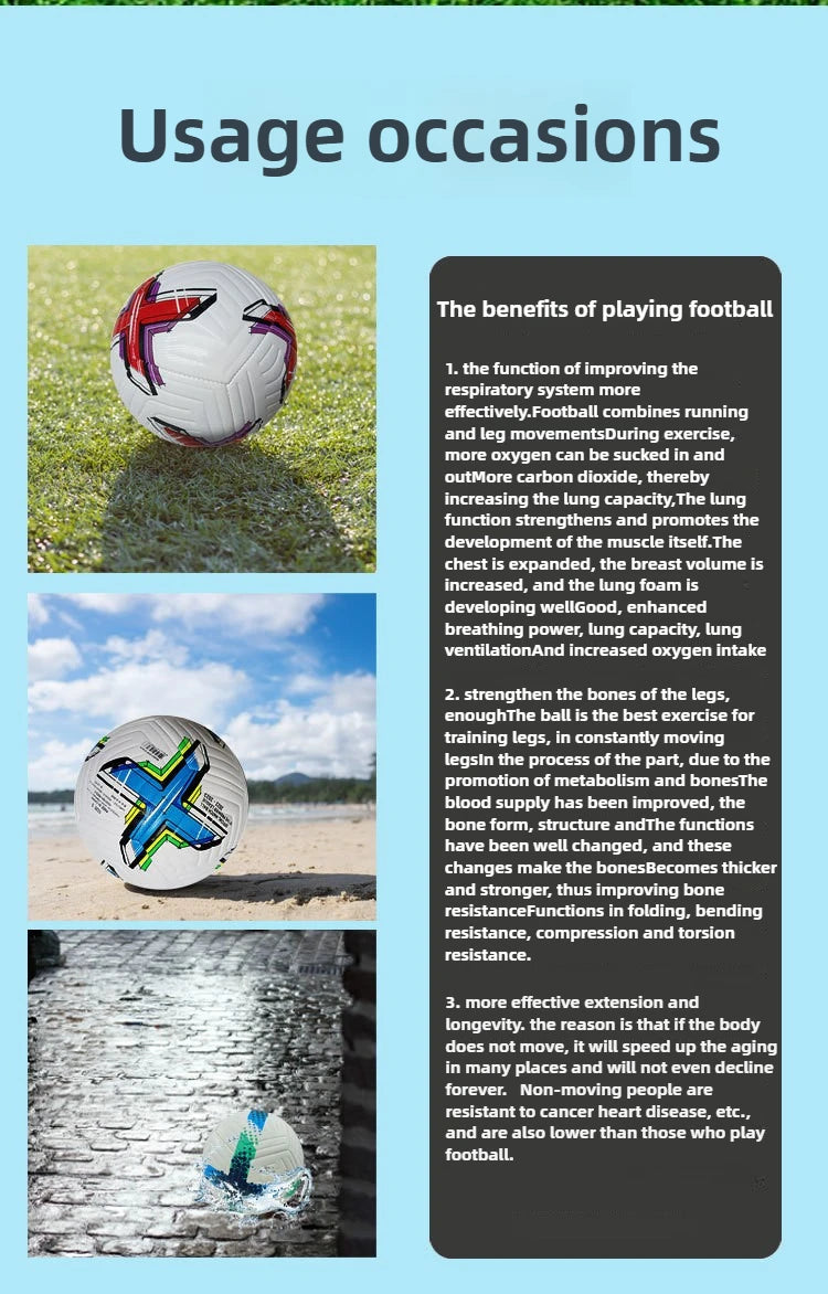 Newest Soccer Balls Standard Size 5 PU Material High Quality Outdoor Official Match Game Football Training Seamless Futbol