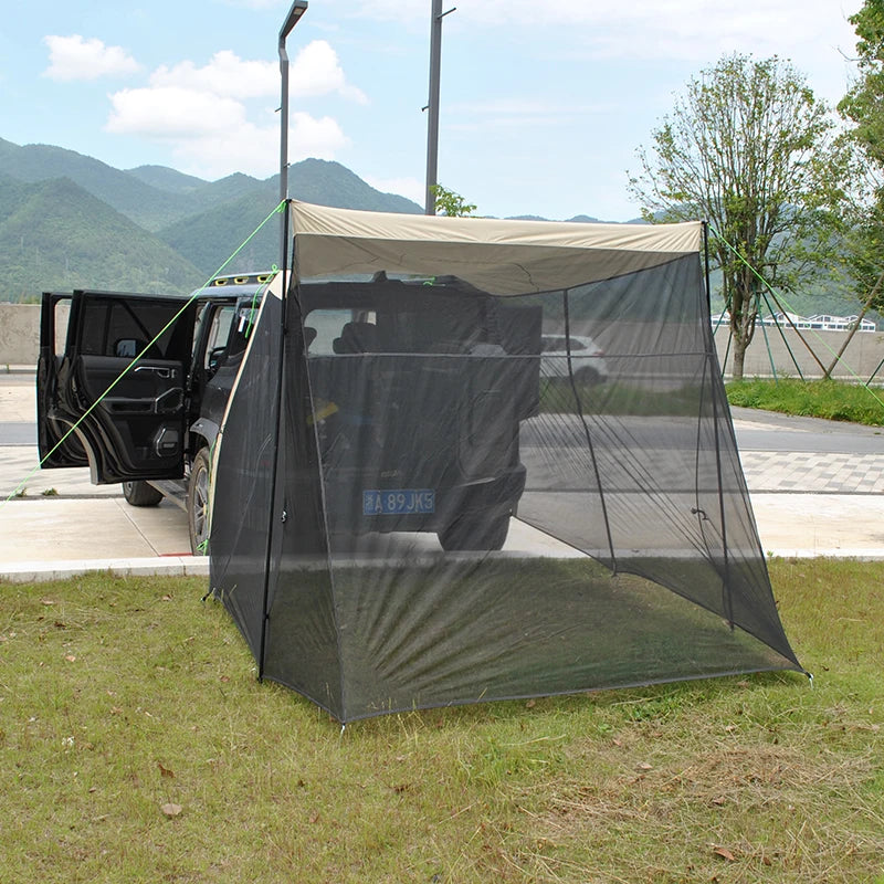 SUV Rear Tent with Mosquito Net – 4-Person Sun Shelter & Quick-Setup Car Canopy for Family Camping, Outdoor Adventures
