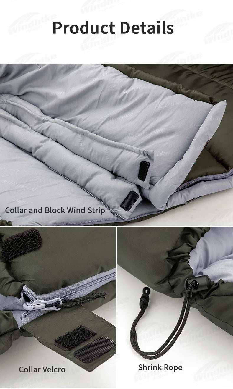 Naturehike Sleeping Bag Hollow Cotton Quilt Ultralight Winter Envelope Sleeping Bag for Adult Outdoor Camping Travel Lightweight