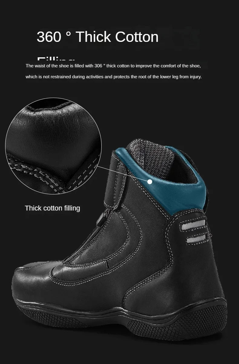 Motorcycle Riding Boots Men's Anti-slip Wear-resistant Locomotive Cycling Shoes Comfort Waterproof Anti-drop Four Seasons
