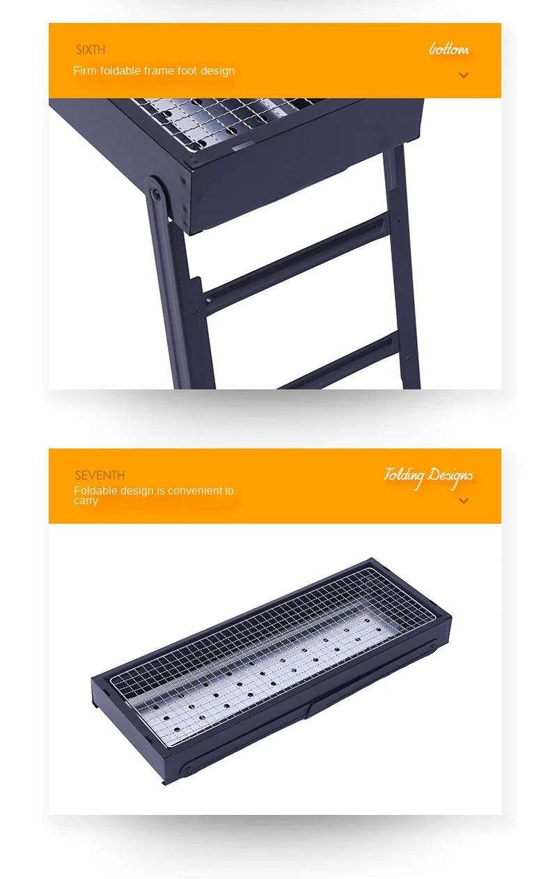 Cycling City Outdoor BBQ Stove Household Folding Grill Mini Barbecue Artifact Portable Charcoal Grill Pull-Out Charcoal Grill