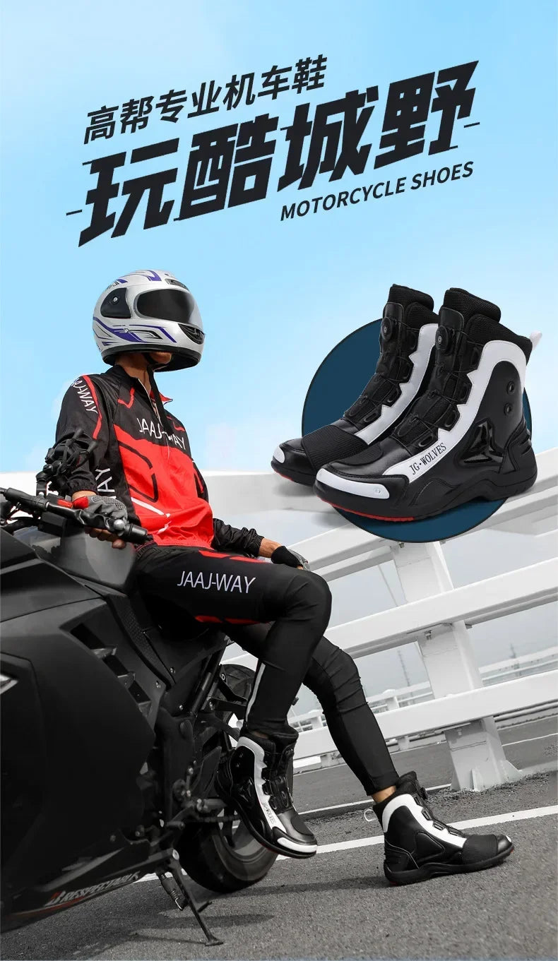 Riding Tribe  Motorcycle Boots Men Motocross Botas Moto Motorboats Shoes Motorbike Racing Career Bicycle Speed Boots