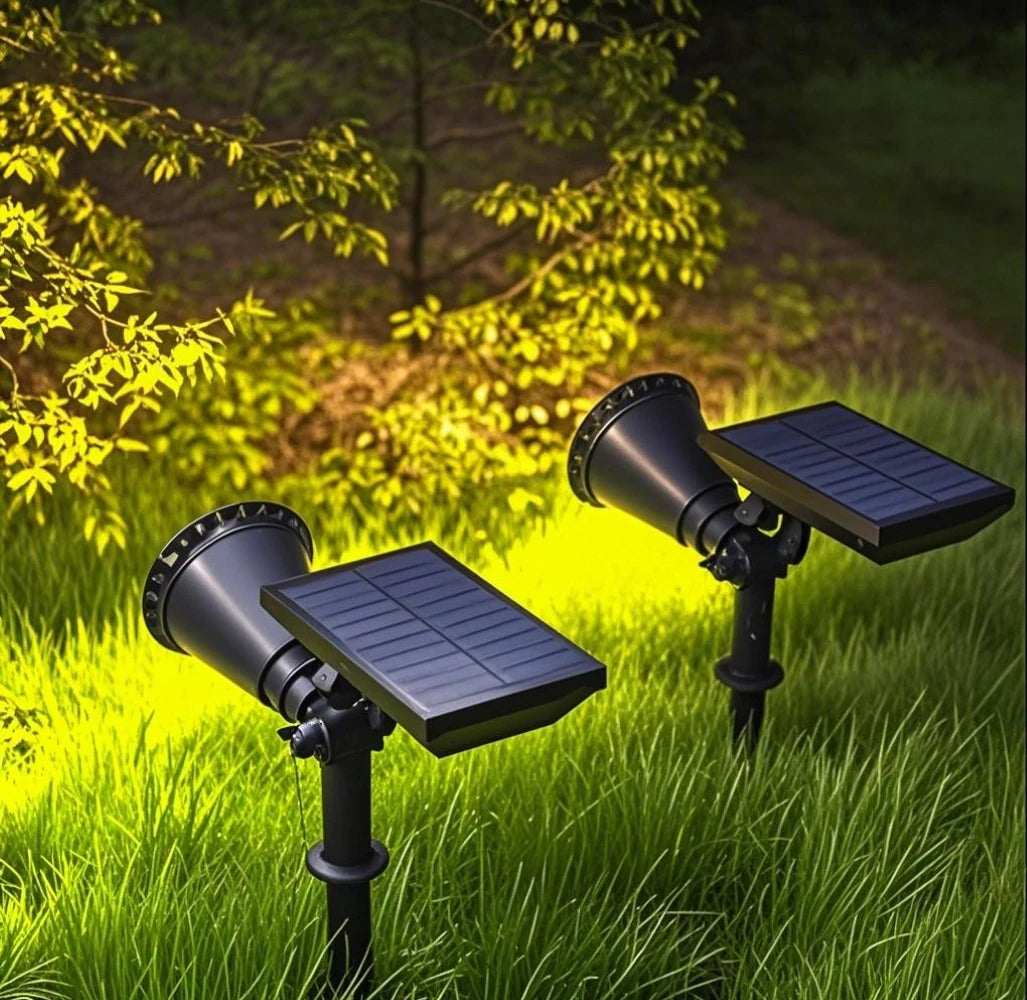 Outdoor Solar Spotlights Waterproof Tree Lighting Home Garden Solar Light Exterior Decor LED Lawn Spike Lamps for Courtyard Path