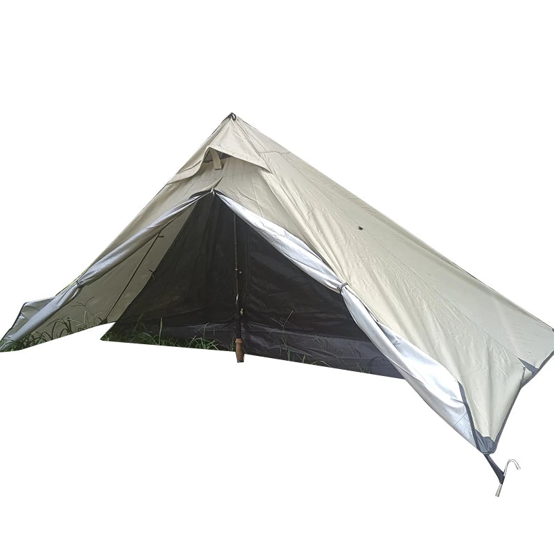Ultralight Outdoor Backpacking Camping Tent, Trekking Pole Tent, Lightweight Poleless Tent, Waterproof, 1-2 Person, NO POLE