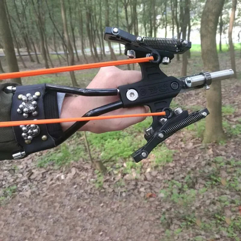 Powerful Slingshot Stainless Steel Slingshot Catapult Hunter Wrist Support SlingShot Outdoor Hunt Hike Bow Catapult HuntingTools