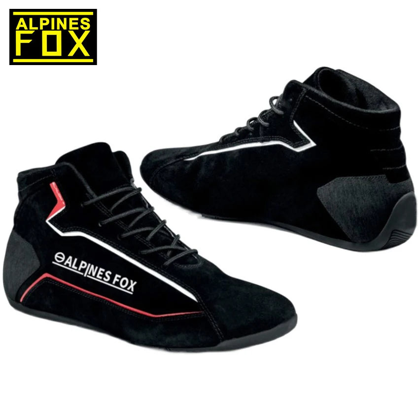 Adult Professional Kart Shoes Cowhide Leather Indoor Basic Karting Shoes Motorcycle Car Club Boots in 3 Color FIA Approved