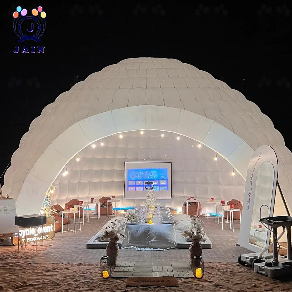 4.5m White Inflatable Dome Tent Outdoor Lighting Inflatable Igloo Dome Inflatable Party Tent With Blower For Camping Festival