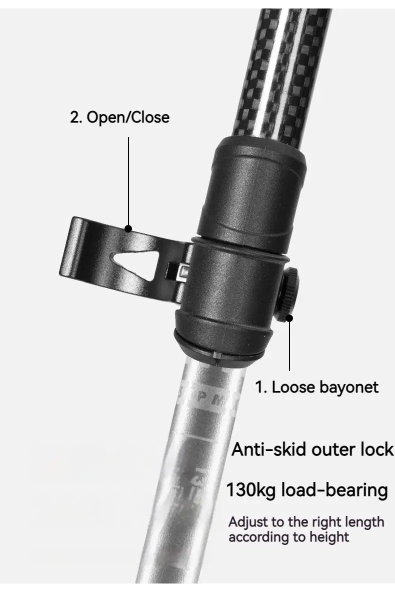 Naturehike Blackdog Trekking Pole Telescopic Aluminum Carbon Walking Sticks Hiking Cane Adjustable Ultralight Mountaineering 1pc