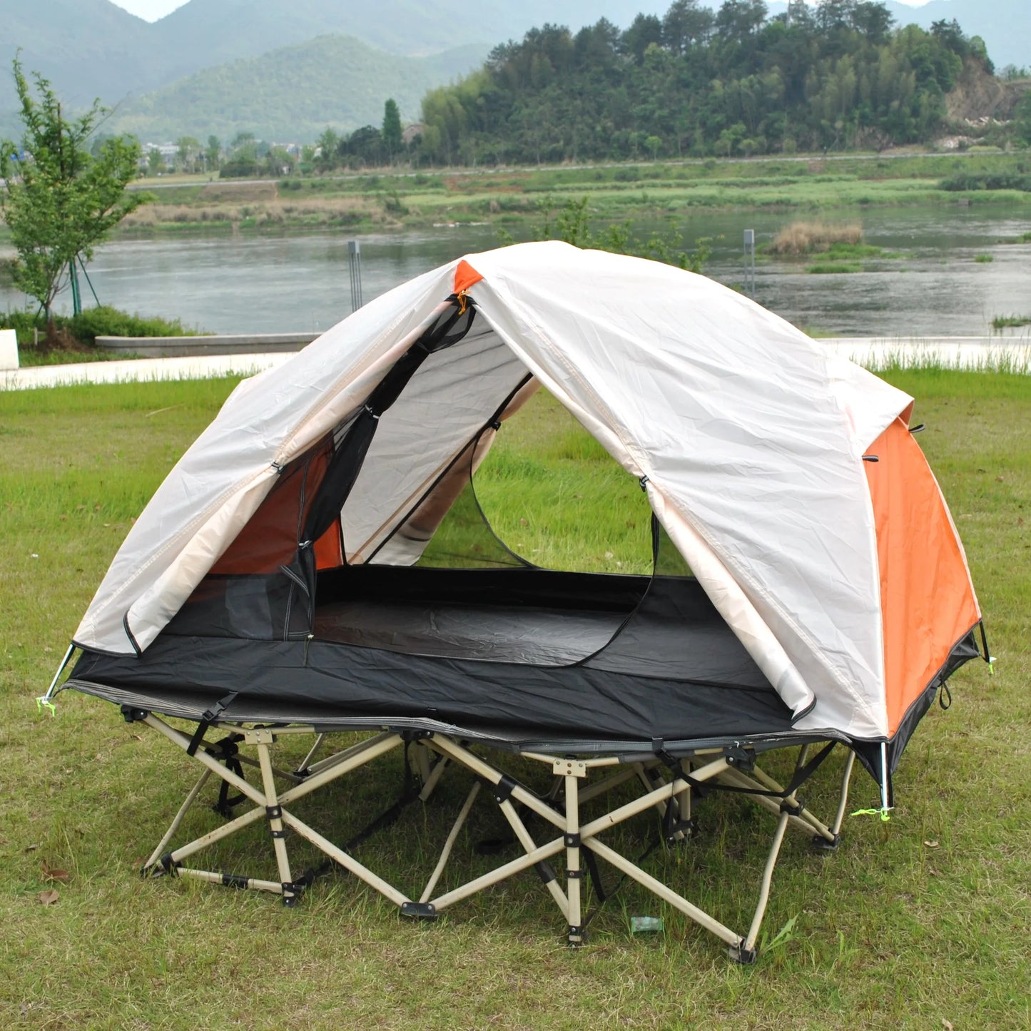 Ultralight 2 Person Cot Tent for Camping Ground Bed Tent with Footprint Bed Not Included the Bed