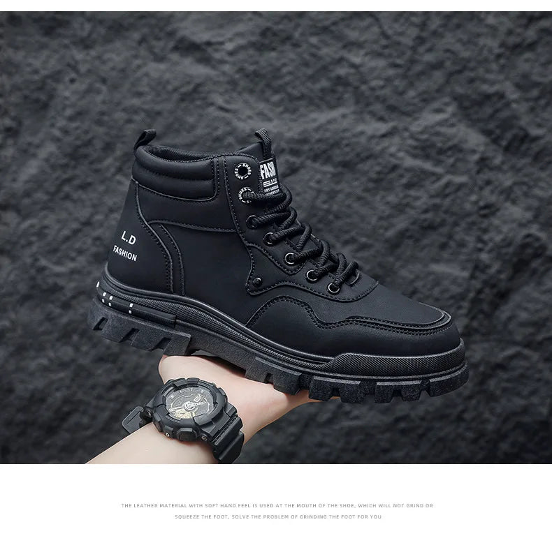 2025 Men's Casual Shoes Non-slip Wear-resistant High-top Sneakers Outdoor Comfortable Platform Hiking Shoes Designer Men's Shoes