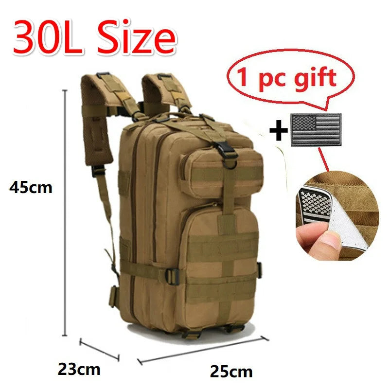 30L/50L 600D Nylon Waterproof Military Backpack Men Outdoor Army Rucksacks Tactical Sports Camping Trekking Fishing Hunting Bag
