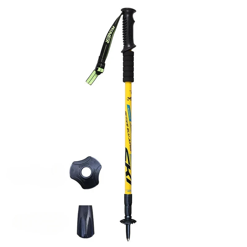 1PCS Ultralight Folding Multifunction Trekking Pole Portable Anti Shock Alpenstock Snow Walking Stick Outdoor Climbing Hiking