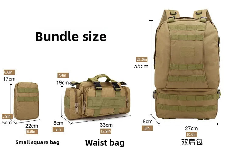 Tactical Backpack Military 50L Waterproof Hiking Backpack with MOLLE System for Outdoor Camping, Hunting, Travel, Daypack